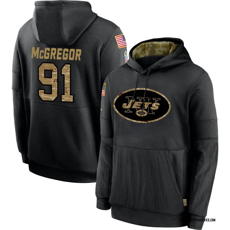 Men's Braiden McGregor New York Jets Black 2020 Salute to Service Sideline Performance Pullover Hoodie