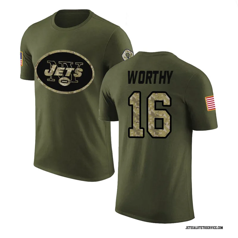 Men's Chandler Worthy New York Jets Legend Olive Salute to Service T-Shirt