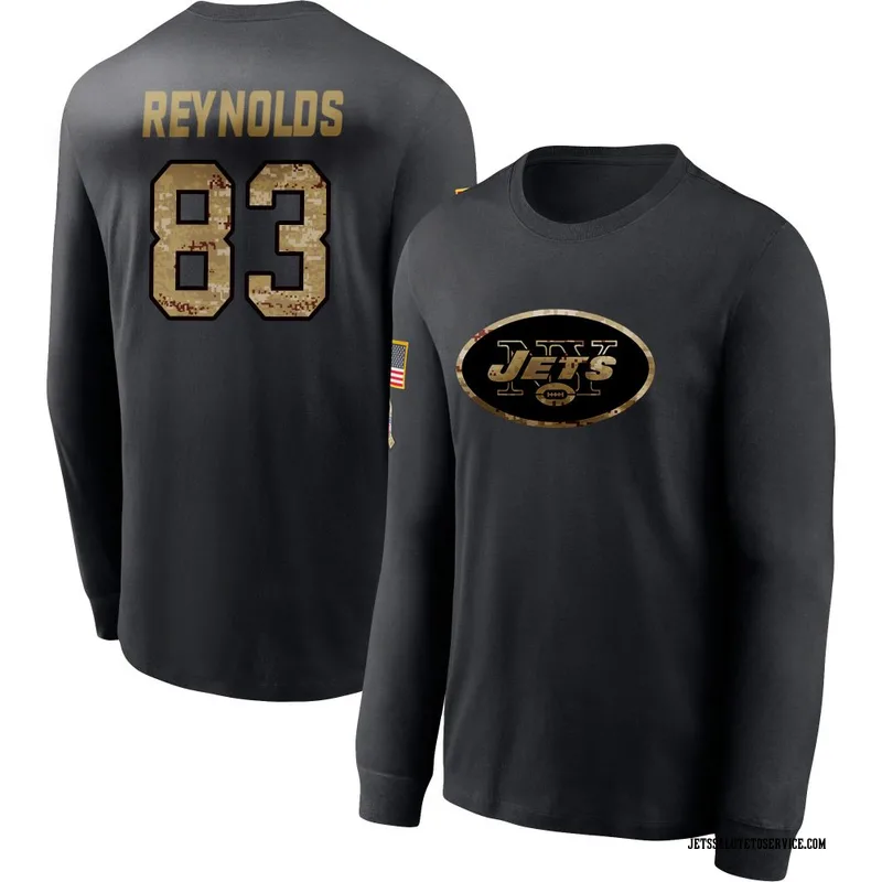 Men's Josh Reynolds New York Jets Black 2020 Salute To Service Sideline Performance Long Sleeve T-Shirt