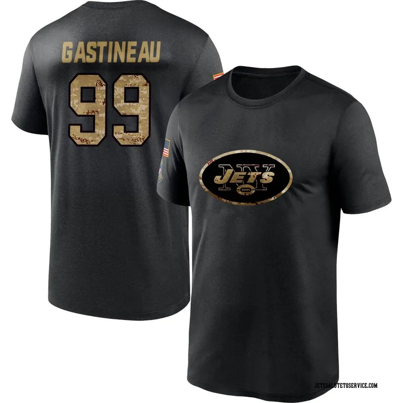 Men's Mark Gastineau New York Jets Black 2020 Salute To Service Performance T-Shirt