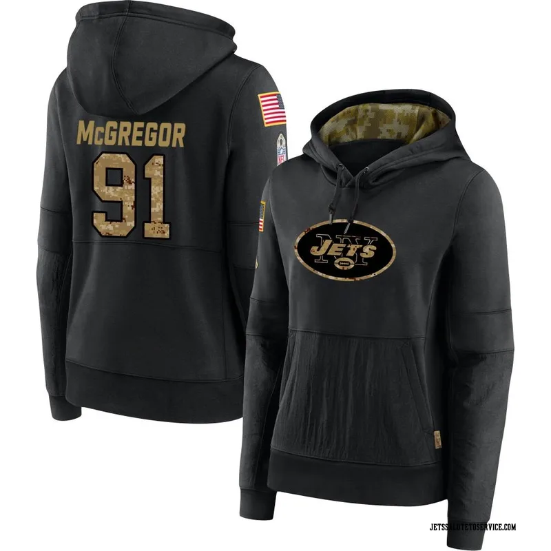 Women's Braiden McGregor New York Jets Black 2020 Salute to Service Sideline Performance Pullover Hoodie