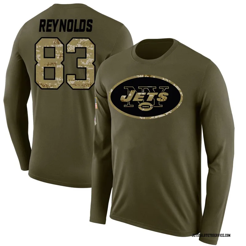 Youth Josh Reynolds New York Jets Legend Olive Salute to Service Sideline Long Sleeve T-Shirt